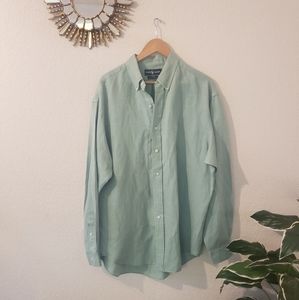 Ralph Lauren Blake Silk/Linen Green button down